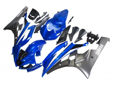 Shop 2006-2007 Yamaha YZF 600 R6 Motorcycle Fairings - Blue White Glossy Black