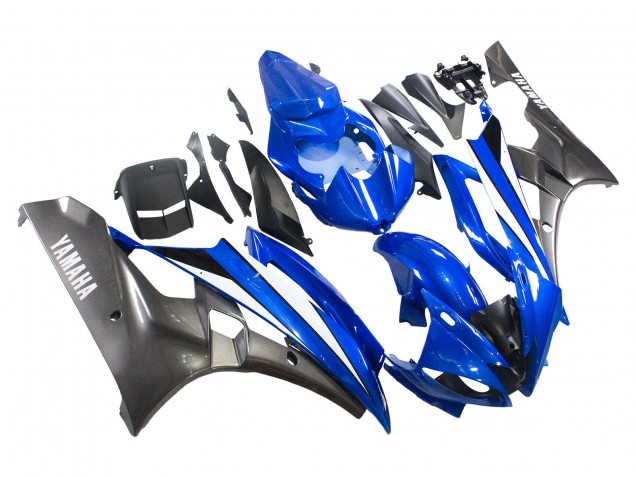 2006-2007 Yamaha YZF 600 R6 Motorcycle Fairings - Blue White Glossy Black