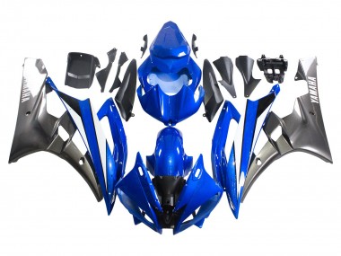 Shop 2006-2007 Yamaha YZF 600 R6 Motorcycle Fairings - Blue White Glossy Black