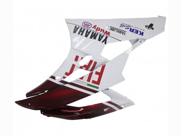 2006-2007 Yamaha YZF 600 R6 Motorcycle Fairings - White Maroon Red Fiat Acer Yamalube
