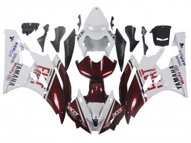 Shop 2006-2007 Yamaha YZF 600 R6 Motorcycle Fairings - White Maroon Red Fiat Acer Yamalube