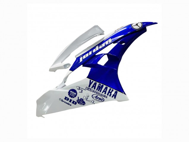 2006-2007 Yamaha YZF 600 R6 Motorcycle Fairings - White Blue Jordan