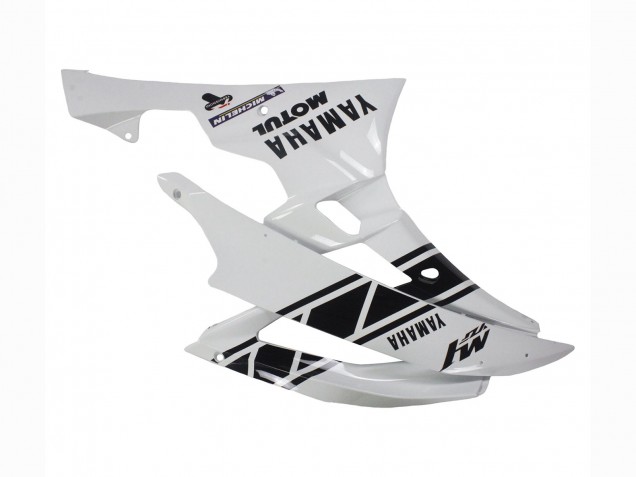 2006-2007 Yamaha YZF 600 R6 Motorcycle Fairings - White Glossy Black Motul Michelin