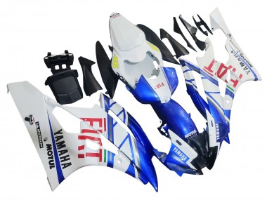 Shop 2006-2007 Yamaha YZF 600 R6 Motorcycle Fairings - White Blue Red Fiat Motul Michelin