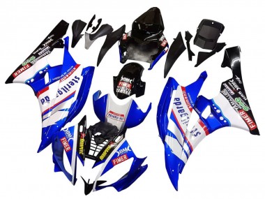 Shop 2006-2007 Yamaha YZF 600 R6 Motorcycle Fairings - White Blue Black Fimer Volvo Yamalube Sterilgarda
