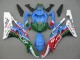 2006-2007 Yamaha YZF 600 R6 Motorcycle Fairings - Blue Green White Red Dunlop Michelin Motul