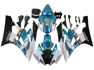 Shop 2006-2007 Yamaha YZF 600 R6 Motorcycle Fairings - White Blue Black Semakin Didepan ENEOS