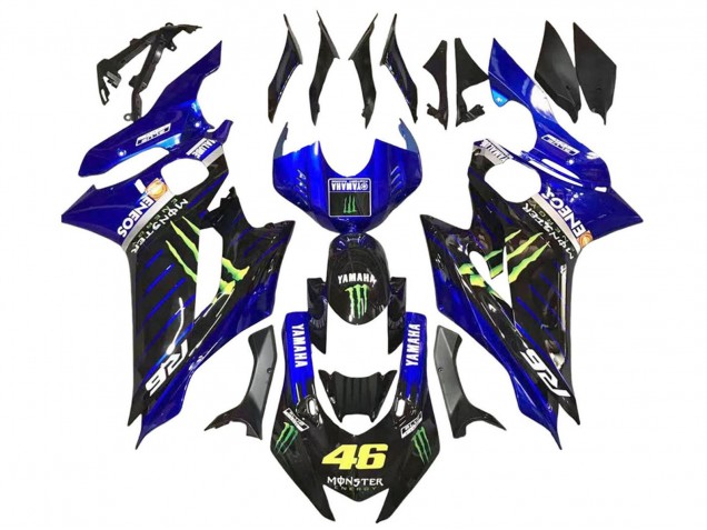 2017-2023 Yamaha YZF 600 R6 Motorcycle Fairings - Blue Glossy Black Green Monster ENEOS Yamalube