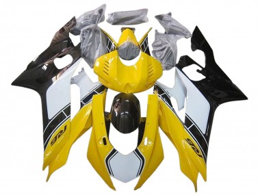 Shop 2017-2025 Yamaha YZF 600 R6 Motorcycle Fairings - White Yellow Glossy Black