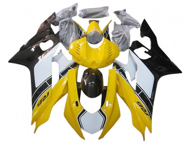 2017-2025 Yamaha YZF 600 R6 Motorcycle Fairings - White Yellow Glossy Black