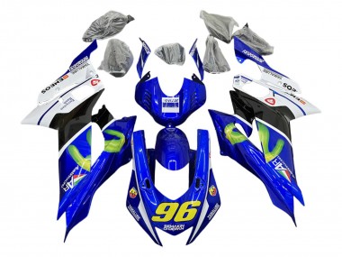 Shop 2017-2025 Yamaha YZF 600 R6 Motorcycle Fairings - White Blue Black Green MoviStar Semakin Didepan