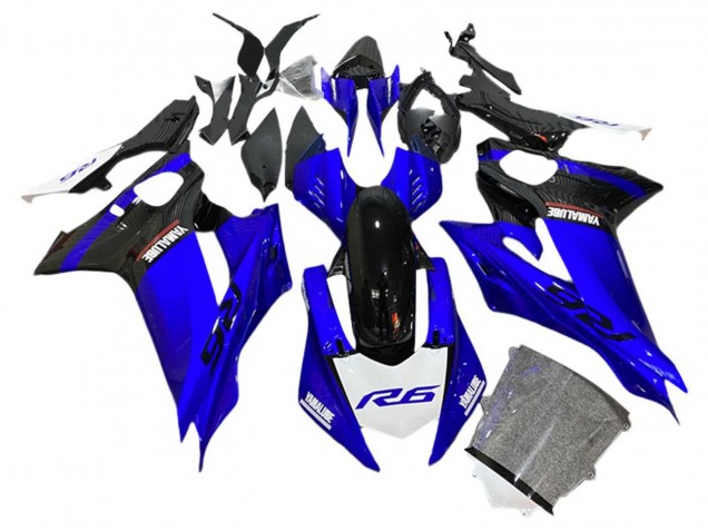 2017-2025 Yamaha YZF 600 R6 Motorcycle Fairings - Blue Black White