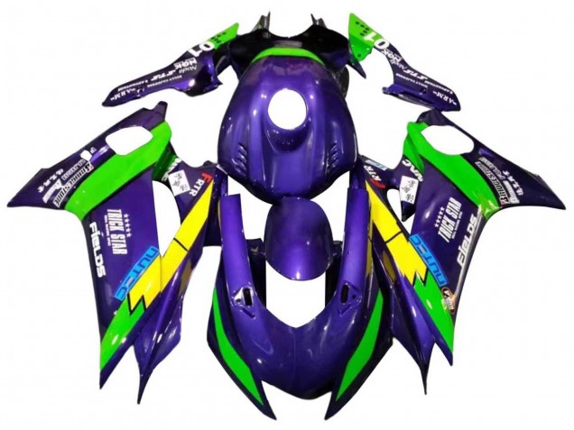 2017-2025 Yamaha YZF 600 R6 Motorcycle Fairings - Green Purple Yellow Black Trick Star