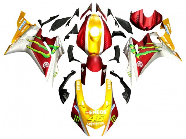 2017-2025 Yamaha YZF 600 R6 Motorcycle Fairings - Gold Red Green Monster