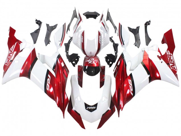 2017-2025 Yamaha YZF 600 R6 Motorcycle Fairings - White Red Black