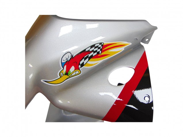 2000-2006 Honda VTR1000 Motorcycle Fairings - Silver Red Black Stripe Racing