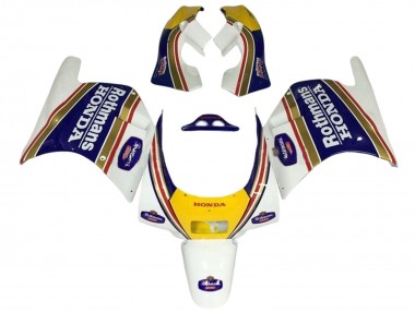 Shop 1988-1989 Honda NSR250R Motorcycle Fairings - White Yellow Blue Rothmans