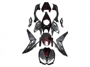 Shop 2014-2019 Kawasaki Z1000 Motorcycle Fairings - Black Red Forged Carbon Fiber