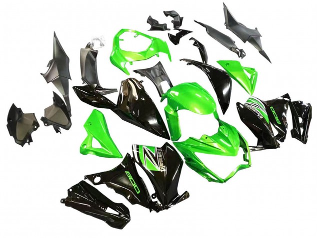 2013-2018 Kawasaki Z800 Motorcycle Fairings - Green Glossy Black