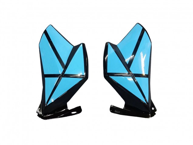 2013-2018 Kawasaki Z800 Motorcycle Fairings - Light Blue Glossy Black