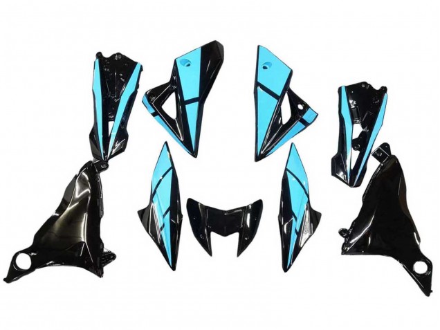 2013-2018 Kawasaki Z800 Motorcycle Fairings - Light Blue Glossy Black