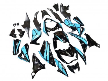 Shop 2013-2018 Kawasaki Z800 Motorcycle Fairings - Light Blue Glossy Black