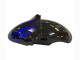 2000-2001 Kawasaki ZX9R Motorcycle Fairings - Glossy Black Blue Flame White