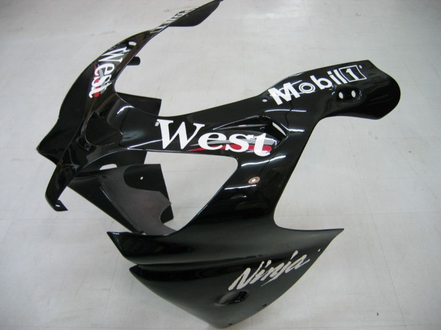 2000-2001 Kawasaki ZX9R Motorcycle Fairings - Glossy Black White West