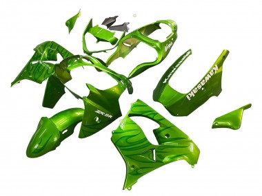 Shop 2000-2001 Kawasaki ZX9R Motorcycle Fairings - Green Flame