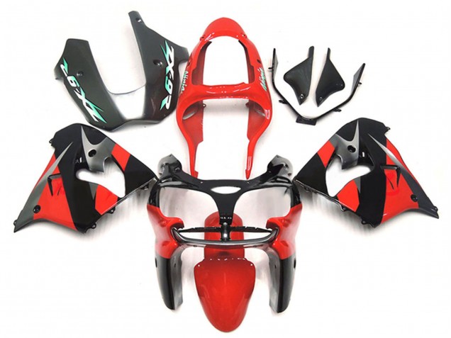 2000-2001 Kawasaki ZX9R Motorcycle Fairings - Red Black