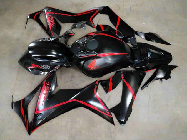 2019-2020 Honda CBR650R Motorcycle Fairings - Glossy Black Red Stripe