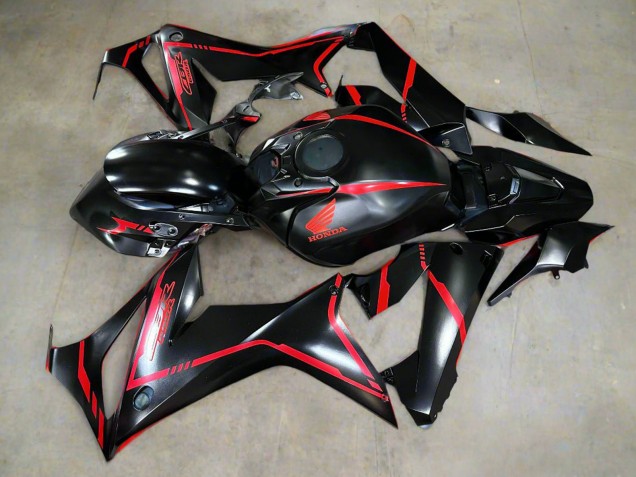 2021-2023 Honda CBR650R Motorcycle Fairings - Glossy Black Red Stripe