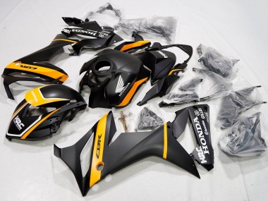 Shop 2021-2023 Honda CBR650R Motorcycle Fairings - Matte Black Yellow HRC