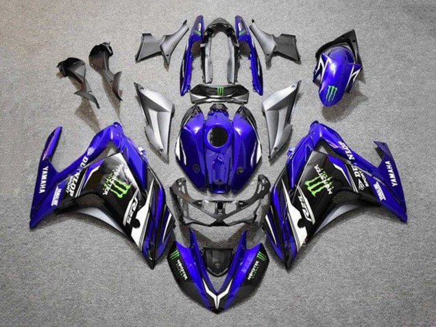 2015-2018 Yamaha YZF R3/R25 Motorcycle Fairings - Blue Silver Black Monster