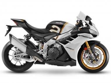 Shop 2021-2024 Aprilia RSV4 1100 Motorcycle Fairings - Matte White Black Gold
