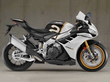 Shop 2021-2024 Aprilia RSV4 1100 Motorcycle Fairings - White Black Gold