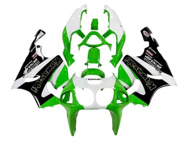 Shop 1996-2003 Kawasaki ZX7R Motorcycle Fairings - White Green Black Gold Silkolene Dunlop