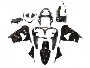 Shop 2000-2001 Kawasaki ZX9R Motorcycle Fairings - Glossy Black White Decal
