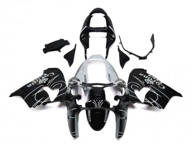 Shop 2002-2003 Kawasaki ZX9R Motorcycle Fairings - Glossy Black White Corona Extra