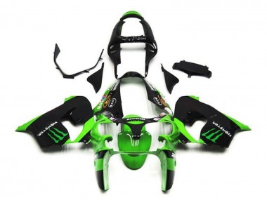 Shop 2002-2003 Kawasaki ZX9R Motorcycle Fairings - Green Black Monster