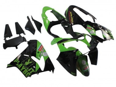 Shop 2002-2003 Kawasaki ZX9R Motorcycle Fairings - Green Black Playboy