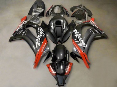 Shop 2011-2015 Kawasaki ZX10R Motorcycle Fairings - Faux Carbon Fiber Red White
