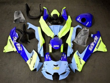 Shop 2021-2025 Kawasaki ZX10R Motorcycle Fairings - Blue Yellow GYTR 46