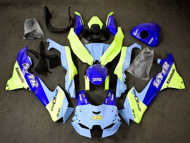 2021-2025 Kawasaki ZX10R Motorcycle Fairings - Blue Yellow GYTR 46