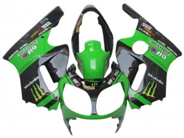 Shop 2000-2001 Kawasaki ZX12R Motorcycle Fairings - Green Black Yellow Elf Monster