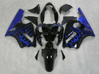 Shop 2002-2006 Kawasaki ZX12R Motorcycle Fairing - Glossy Black Blue Flame