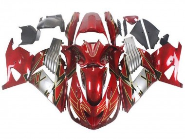 Shop 2006-2011 Kawasaki ZX14R ZZR1400 Motorcycle Fairings - Red Silver Black Gold