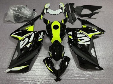 Shop 2013-2024 Kawasaki EX300 Motorcycle Fairings - Glossy Black Neon Yellow White
