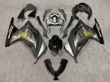 Shop 2013-2024 Kawasaki EX300 Motorcycle Fairings - Matte Grey Black Yellow Monster