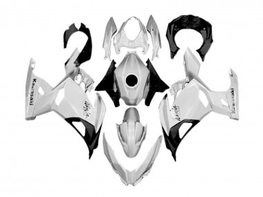 Shop 2018-2024 Kawasaki Ninja 400 Motorcycle Fairings - White Silver Black